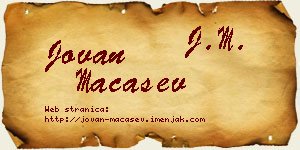 Jovan Maćašev vizit kartica